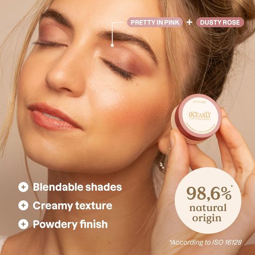 ATTITUDE Oceanly Eyeshadow - EWG Verified Matte Cream in Dusty Rose | Vegan & Plastic-Free, 0.16 Fl Oz