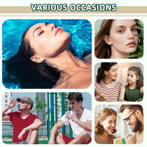 Nunpag 26 Pcs Ear Piercing Kit Ear Disposable Piercing Gun Kit Includes 4 Pcs Self Piercing Gun 18 Pcs Cubic Zirconia Earrings Stud Hoop Earrings 4 Cleaning Pads Easy-to-Use Ear Piercer Kit Tool