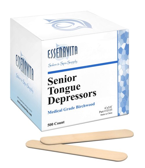 Essenavita Wax Sticks 500-Pack – Large 6" x 3/4" Birchwood Waxing Applicators, Smooth, Durable & Strong, Perfect for Spa or Home Hair Removal