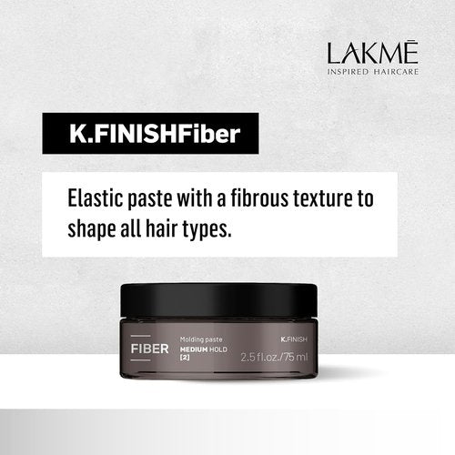 LAKMÉ K.Finish Fiber Medium Hold Styling Paste - Texturizing Hair Pomade, 2.5 Fl Oz
