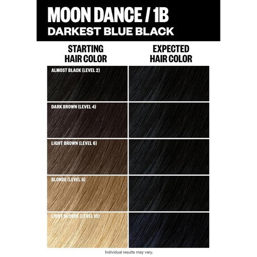 IGK Permanent Hair Dye Color Kit - 1B Moon Dance Darkest Blue Black | 100% Gray Coverage, Strength & Shine