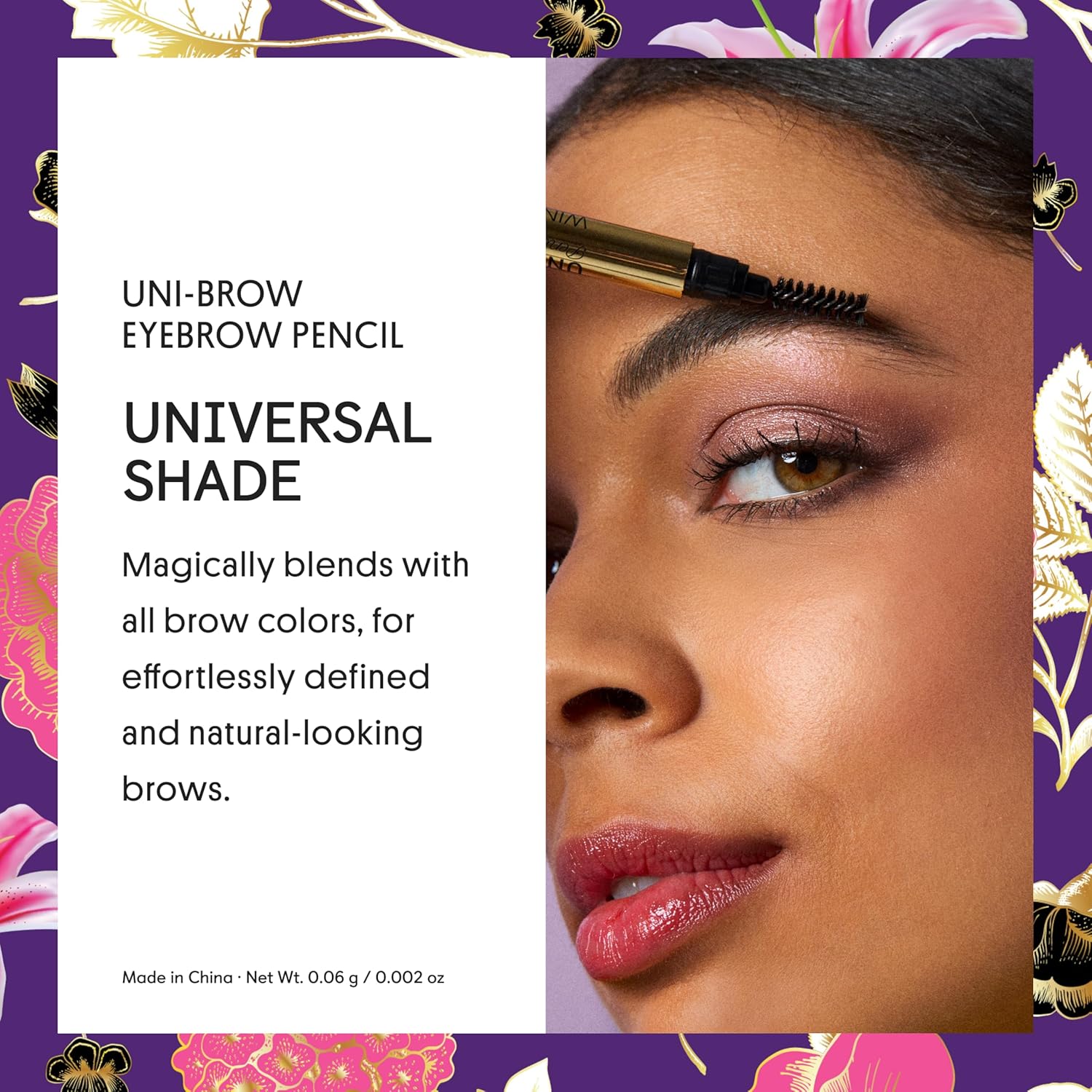 Winky Lux Uni-Brow Eyebrow Pencil - Dual-Ended Waterproof Brow Definer with Spoolie | Universal Shade for Natural Brows (Brown, Blonde, Taupe)