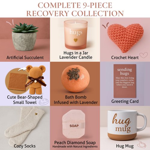 Get Well Soon Gift Baskets for Women - After Surgery Recovery Cancer Care Package for Women, Self Care, Chemo Basket, Thinking of you and Feel Better Gifts - Sympathy Box for Sick Friend Post Surgery
