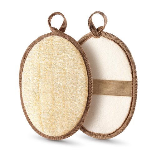 RIYNIBIY 2PCS Natural Exfoliating Loofah Body Scrubber, Loofah Exfoliating Body Scrubber for Bath, Made with Natural Egyptian Shower Loofah Sponge, Shower Exfoliator for Women and Men