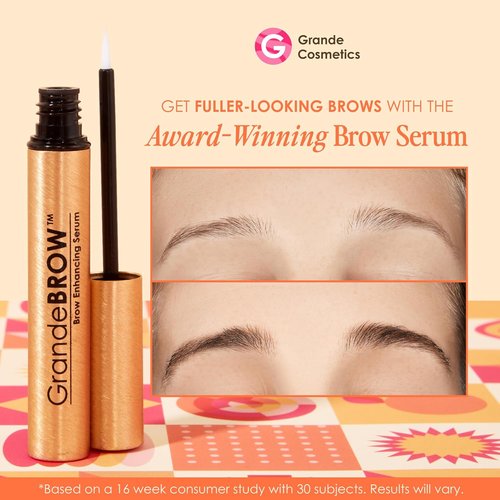 Grande Cosmetics GrandeBROW Brow Enhancing Serum - Fuller, Bolder Eyebrows with Vitamins & Peptides