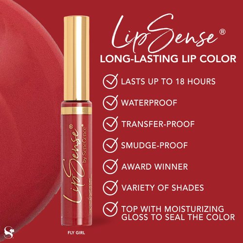 SeneGence LipSense Long-Lasting Liquid Lipstick – 18-Hour Wear, Waterproof, Transfer-Proof, Paraben-Free, Vegan, Cruelty-Free Lip Color in Multiple Shades