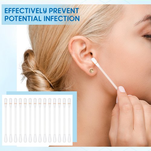 Hoolerry 200 Pcs Piercing Aftercare Swabs Disposable Individually Packaged Saline Solution Swabs for Hole Cleaner, Keloid Bump Removal, Nose Piercing Bump