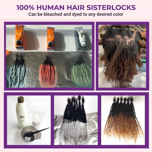 8-12 Inch Sister locks Human Hair Handmade Interlock Locs Curly Tips Sister Loc Real Human Hair Microlocs Extensions Permanent Dreadlock Extensions Natural Soft Looking (0.2cm,10 Inch-20 Strands)