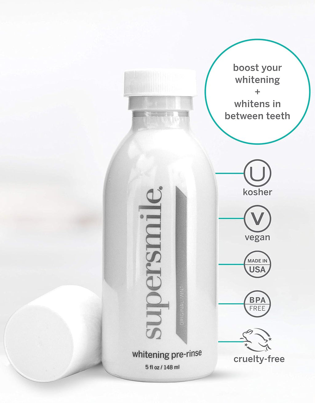 Supersmile Whitening Pre-Rinse - Clinically Formulated Dental Mouthwash, Original Mint, 5 Fl Oz