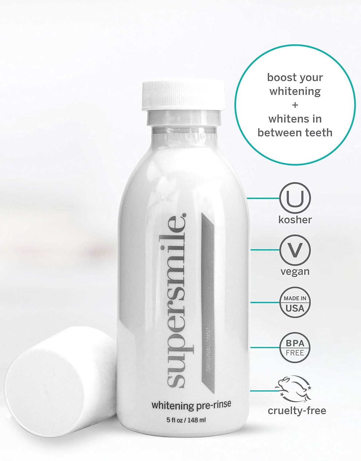Supersmile Whitening Pre-Rinse - Clinically Formulated Dental Mouthwash, Original Mint, 5 Fl Oz