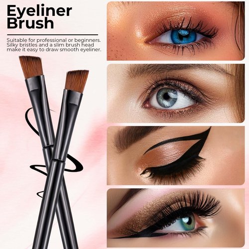 200 Pieces Disposable Angled Eyebrow Brushes Bulk,Eyeliner Brow Tint Brushes,Eye Shadow Applicator Sticks Disposable Makeup Brushes,Salon Beauty Cosmetic Make up Tool Esthetician Supplies