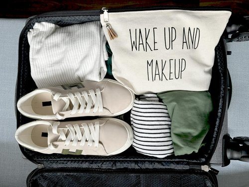 USEFEX Stylish Makeup Bag Organizer | Perfect 100% Cotton Canvas Cosmetic Bag Ideal for Travel and for Cute Gifts
