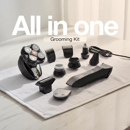 OTY Kit Head Shaver & Body Trimmer - Waterproof 8-in-1 Grooming Kit for Men | Complete Bald Grooming Solution