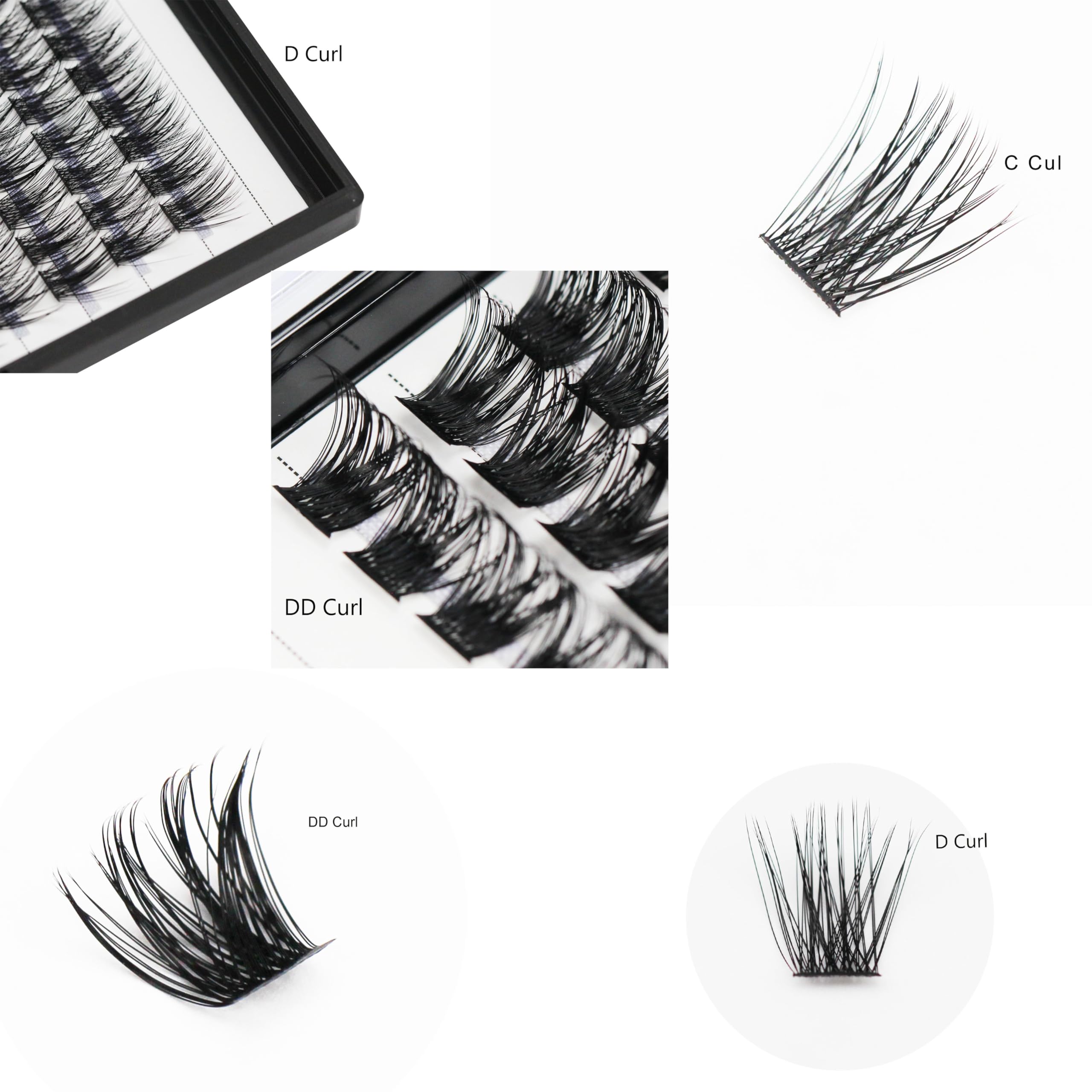 →VAYATOR Lashes Mixed Kit/False Lashes Lash Bond & Seal Kit Multiple styles To Choose 8-20mm Mix D Curl/DD Curl Makeup Cluster Grafting Eyelashes Individual Extension (C#12-14-16mm Mixed)
