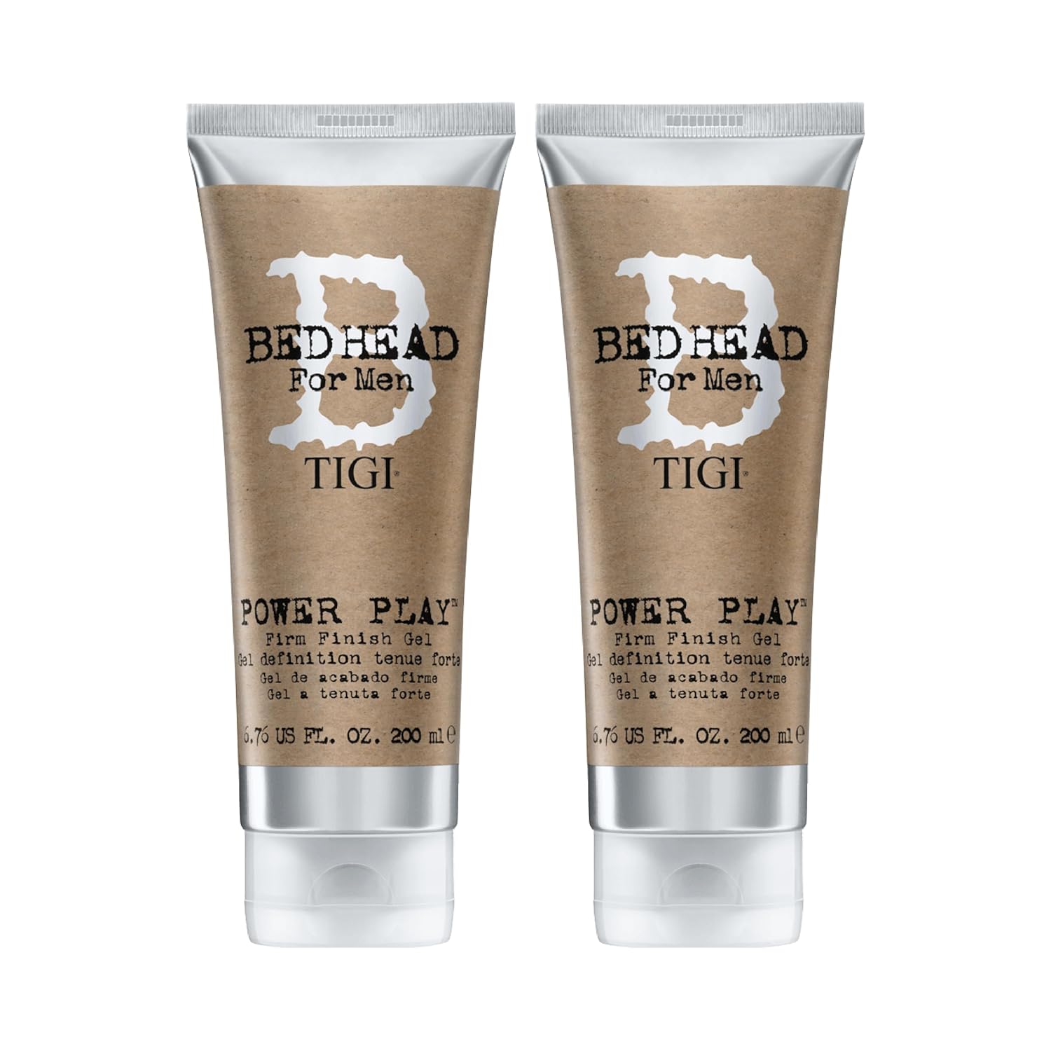 TIGI Bed Head Hair Gel for Men - Power Play 2-Pack | Firm Finish & Frizz Control, 6.76 Oz Each