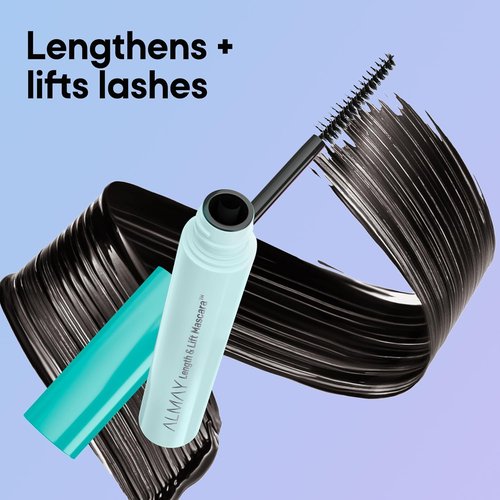 Almay Lengthening Mascara - Volume & Lift, Hypoallergenic & Fragrance-Free, Waterproof Black, 0.24 fl oz