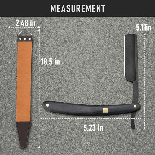 Premium Stainless Steel Shaver Razor with Shaving Strop for Men，Professional Straight Edge Barber Razor,Straight razors for men, Home & Salon Grooming Using (NO.189)