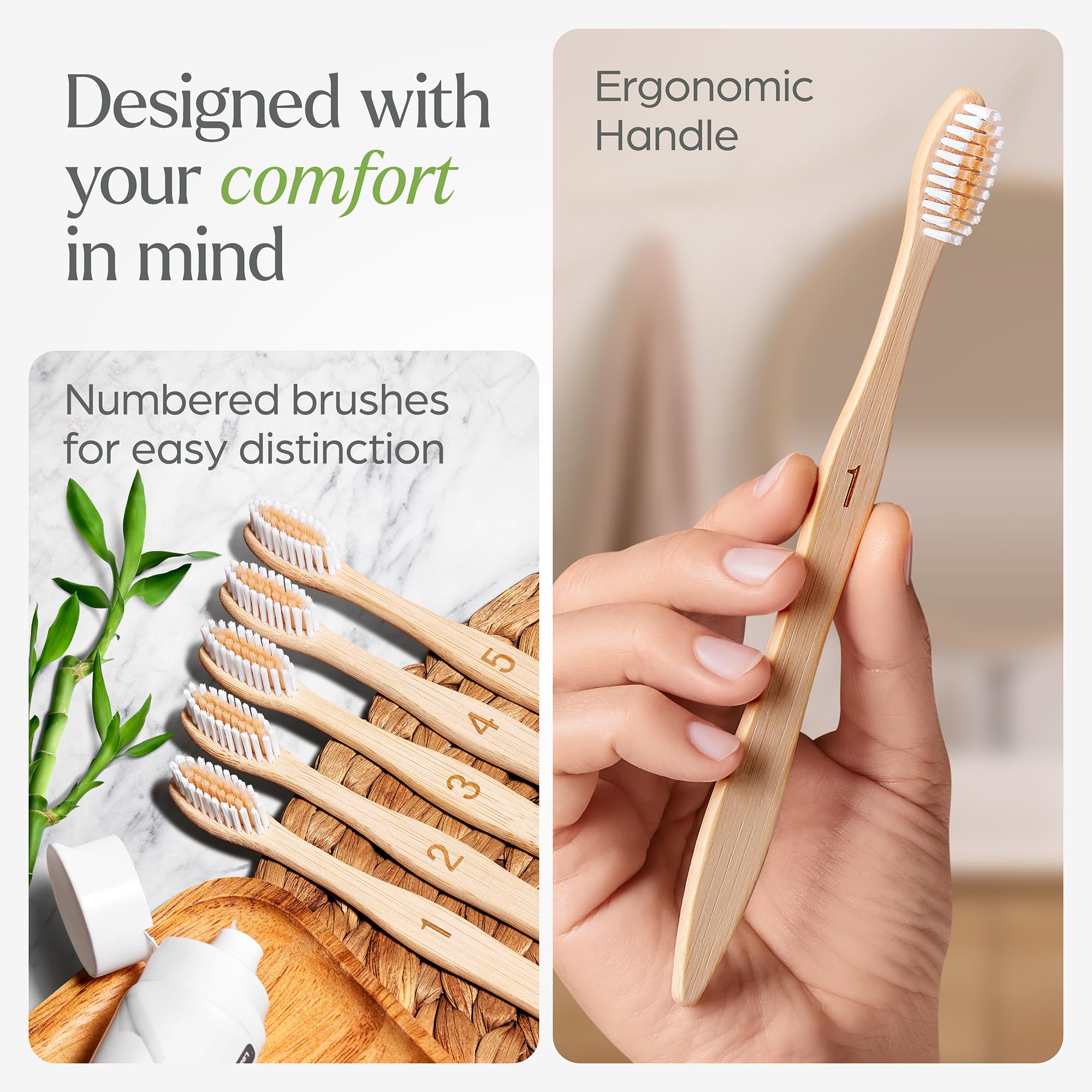 VIVAGO Bamboo Toothbrushes 30 Pack - BPA Free Soft Bristles Toothbrushes, Eco-Friendly, Natural Wooden Toothbrush