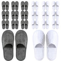 TINSKY 20 Pairs Disposable Slippers for Guests Non Slip House Spa Slippers Bulk Portable Indoor Slipper for Shoeless Home Hotel Women Travel (White and Black)