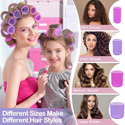 ELASO 33-Piece Hair Roller Set - Self-Grip Rollers for All Hair Types | Includes Clips & Storage Bag