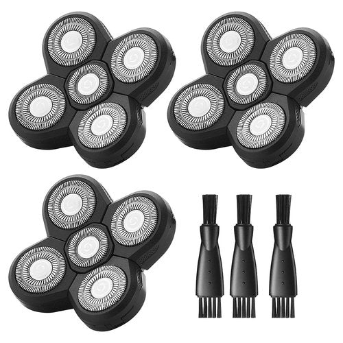 3 Pack Shaver Replacement Blades For Fre*birds Bald Men Replacement Blades,Shavers Head with 3 Cleaning Brush