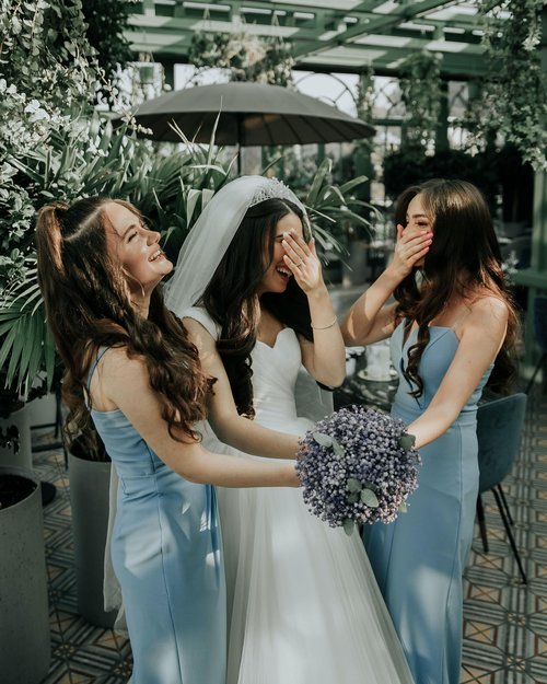EOLUCC Bridesmaid Proposal Gifts Letter Cosmetic makeup bag bulk for Wedding Party Favors Bachelorette party decorations Makeup Pouch Birthday Toiletry Organizer Bag Makeup Case Gift (Blue)
