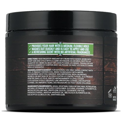 Skiennix Men’s Fiber Hair Cream - Medium Hold & Shine for All Hair Types - 4 oz | No Artificial Fragrance