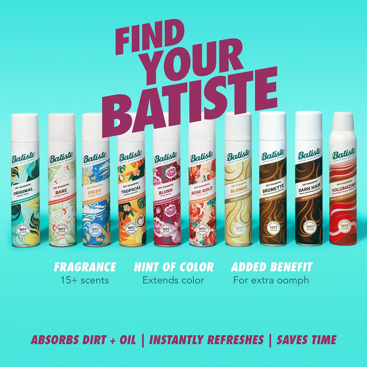 Batiste Dry Shampoo - Rose Gold | Refresh Hair & Absorb Oil for Added Texture - 5.71 oz