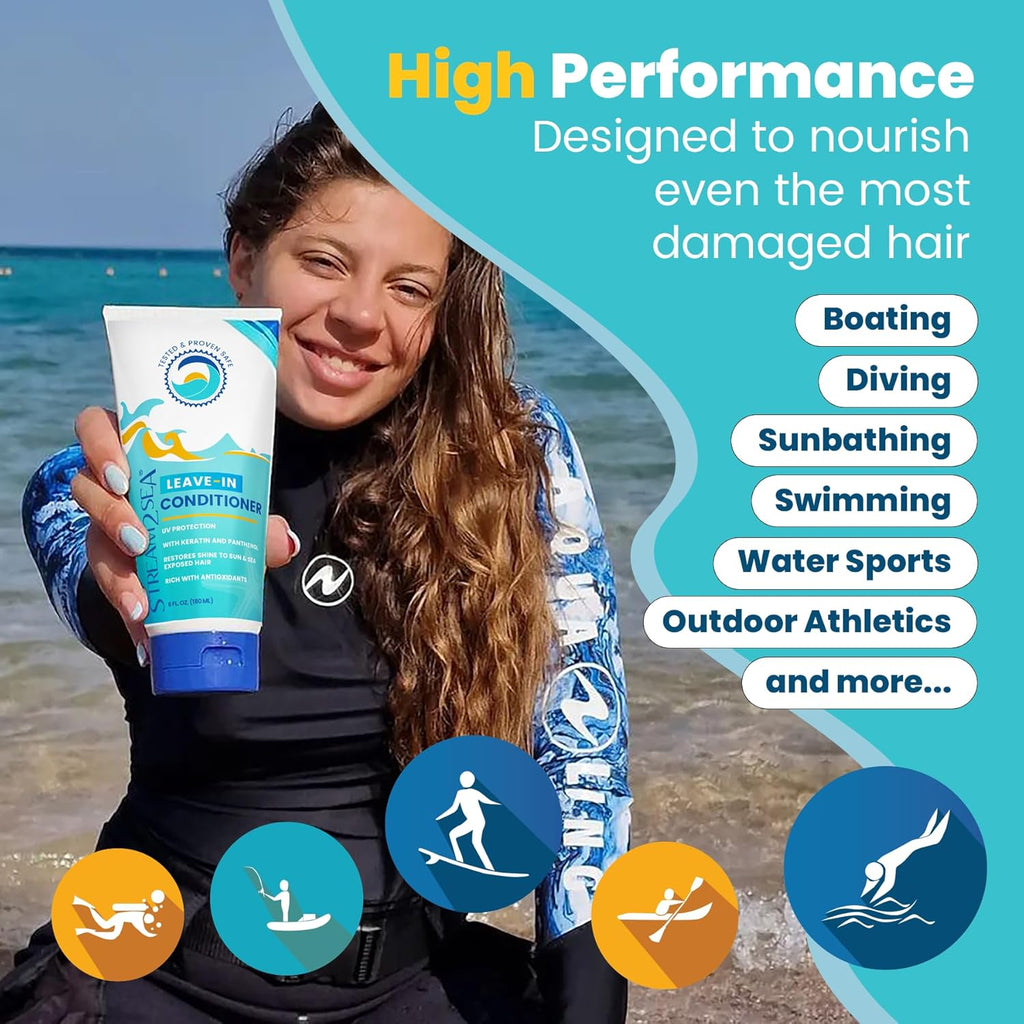 Stream2Sea Leave-In Hair Conditioner - Detangles & Replenishes Moisture | Natural, Sulfate-Free, UV Protection