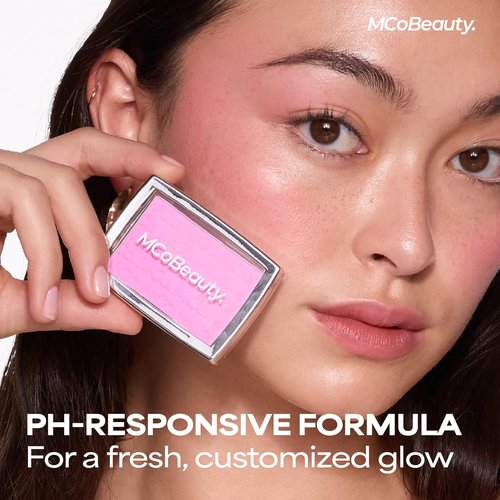 MCoBeauty Glow Up Blush Powder - Blush Red - Color Activated Soft Matte Formula for Cheeks | Blendable & Long-Lasting Vegan Makeup