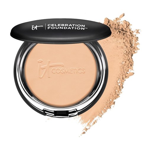 IT Cosmetics Celebration Foundation - Full Coverage Anti-Aging Powder Makeup | Blurs Pores & Fine Lines, 0.3 oz