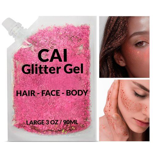 Face, Body & Hair Glitter Gel – Halloween Glitter for Kids and Women – 3 Oz Cosmetic-Grade Gel w/Moon & Stars for Festivals & Halloween Party, Easy Apply & Wash Off - Unicorn 5Pack