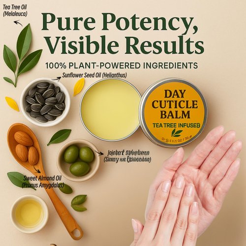 KmaxShip Tea Tree Oil Nail & Cuticle Balm - Cuticle Cream & Butter for Dry, Damaged Cuticles - Cuticle Healing Treatment, Moisturizer & Softener, 1.1 OZ, 1 Pack