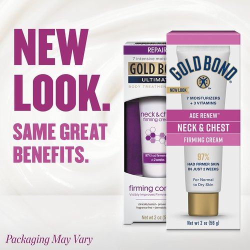Gold Bond Age Renew Neck & Chest Firming Age Renew Cream, 2 oz. & Age Renew Retinol Overnight Body & Face Lotion, with Retinol & Peptide Complex, 7 oz. & Age Renew Crepe Corrector Body Lotion, 8 oz.