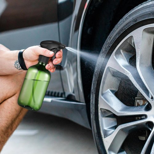 Honeydak 2 Pcs 360° Spray Bottle, 16 Oz/ 500 ml Plastic Upside Down Spray Bottles for Cleaning, Plants, Hair Water, with Nozzle W/fine Mist and Stream Setting(Green)