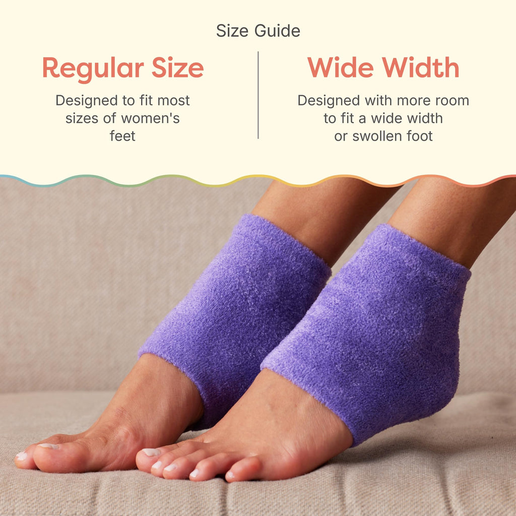 ZenToes Moisturizing Socks for Cracked Heel Treatment, Vitamin E, Olive Oil and Jojoba Oil Infused Heel Socks, Spa Gifts for Women, Relaxation Gifts for Women (Fuzzy Lilac Purple, Regular)