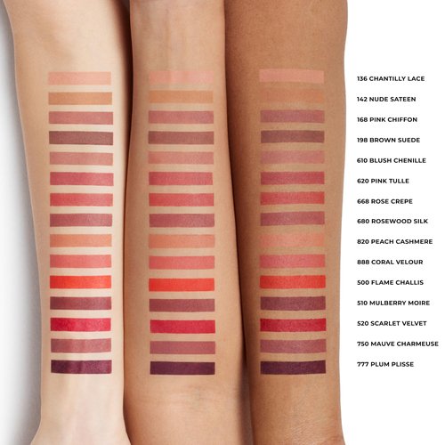 Laura Mercier Caviar Smoothing Matte Lipstick, 16HR Hydration, Long Lasting, High Impact Color, Smudge- & Transfer-Proof, With Hyaluronic Acid + Vitamin E, 520 Scarlet Velvet - Bright medium blue-red