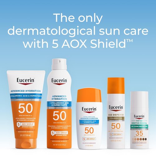 Eucerin Sun Advanced Hydration Face Sunscreen SPF 50 - Ultra-Lightweight with Hyaluronic Acid | 1.7 Fl Oz