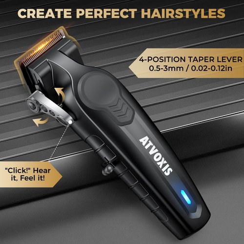 ATVOXIS Hair Clippers for Men Professional, Cordless Barber Clippers for Hair Cutting, Maquina para Cortar Pelo De Hombre