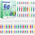 Comdian 60 Pcs Toothbrush Bulk Disposable, Travel Toothbrushes Pack, Soft Bristle Individually Wrapped and Good Cleaning for Kids, Adult and The Elderly. Suitable for Hotel, Travel, Home, Donated