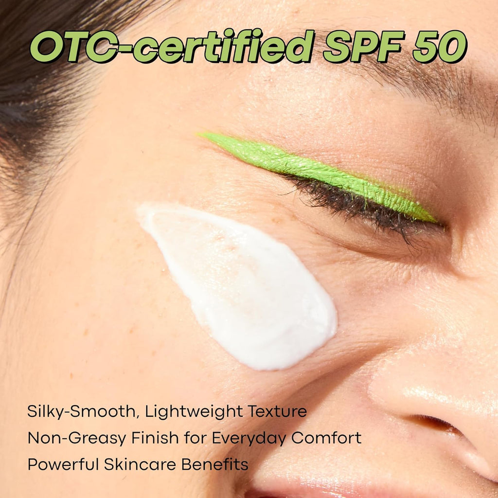 TONYMOLY Green Tea Sunscreen SPF 50 - Non-Greasy Broad Spectrum Face Protection with Niacinamide & Hyaluronic Acid | Travel Size 50ml