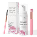 BREYLEE Eyelash Cleanser - Paraben & Sulfate Free Shampoo Foam with Brushes | 60ml (2 fl oz) for Salon & Home Use