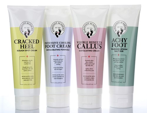 Barefoot Academy Heavy Duty Foot Care Scrub & Moisturizer Cream For Calluses, Dead Skin, Tough Heels, Cracked Heels, & Rough Spots On Feet, Skin Care For Feet, Large 8 Fl Oz (Exfoliating Foot Cream)