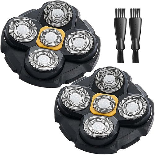 2PCS Head Shaver Replacement Heads for Microtouch Titanium Head Shaver MTTTBHS, 2 Cleaning Brush