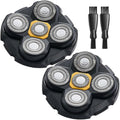 2PCS Head Shaver Replacement Heads for Microtouch Titanium Head Shaver MTTTBHS, 2 Cleaning Brush