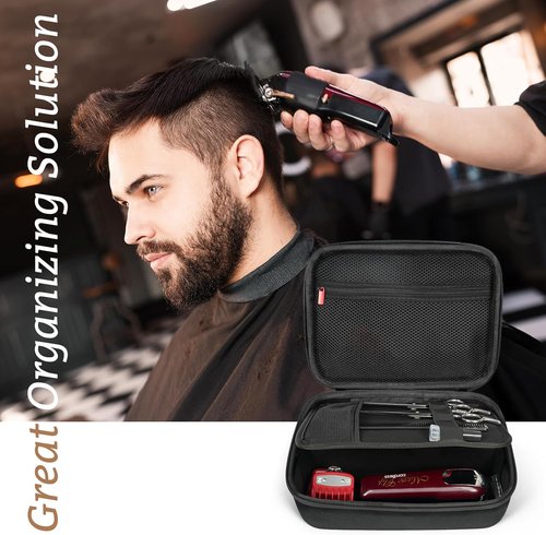 ProCase Hard Travel Case - Hair Clippers & Barber Supplies Organizer - Black Storage Bag for Wahl, Andis & Hatteker Kits