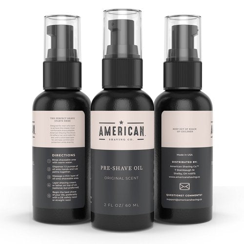 Pre-Shave Oil for Effortless, Smooth & Irritation-free Shave, For Men’s Skin Care Natural Handcrafted Blend Argan & Jojoba Oil, Protects Razor Burn, Premium Pre-Shave Oil by American Shaving Co - 2 Oz