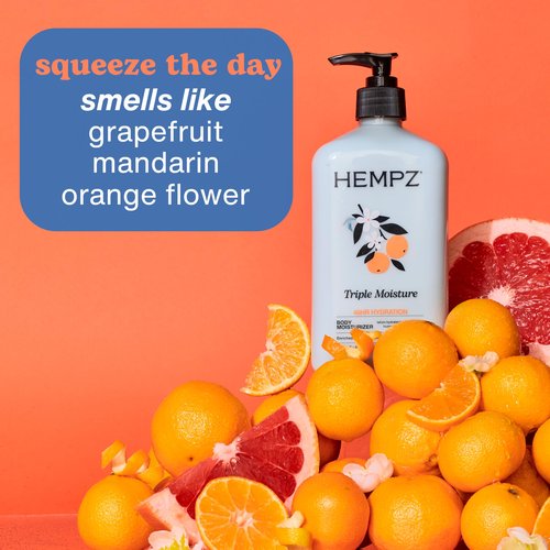 HEMPZ Triple Moisture Body Moisturizer, 17 Oz – Hydrating Lotion Rich with Minerals, Vitamin C, & Hempseed Oil to Nourish & Repair Extremely Dry or Sensitive Skin for Body