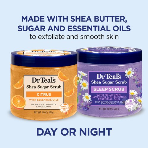 Dr Teal's Body Wash & Sugar Scrub Bundle with Epsom Salt, Vitamin C & Essential Oils, 24oz Body Wash (Pack of 2) & 19oz Sugar Scrub (Pack of 2)