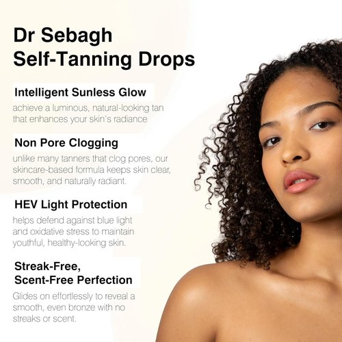 Dr Sebagh Self-Tanning Drops - Customizable Streak-Free Face Tanner | 0.17 fl oz for Natural Golden Glow